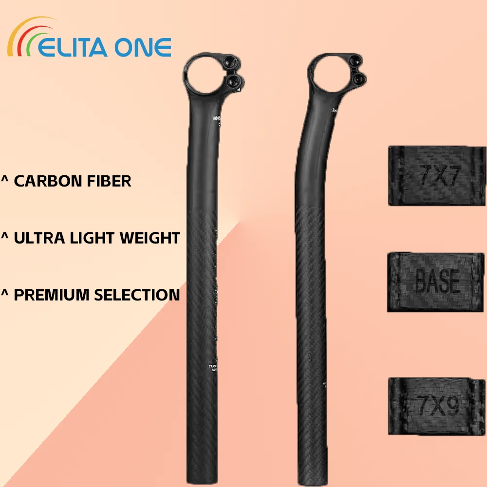 

ELITA ONE Carbon Seat post Setback5/20mm 25.4/27.2/30.9/31.6 MTB/Road Bike Seatpost Ultralight 150g Carbon fiber half shell