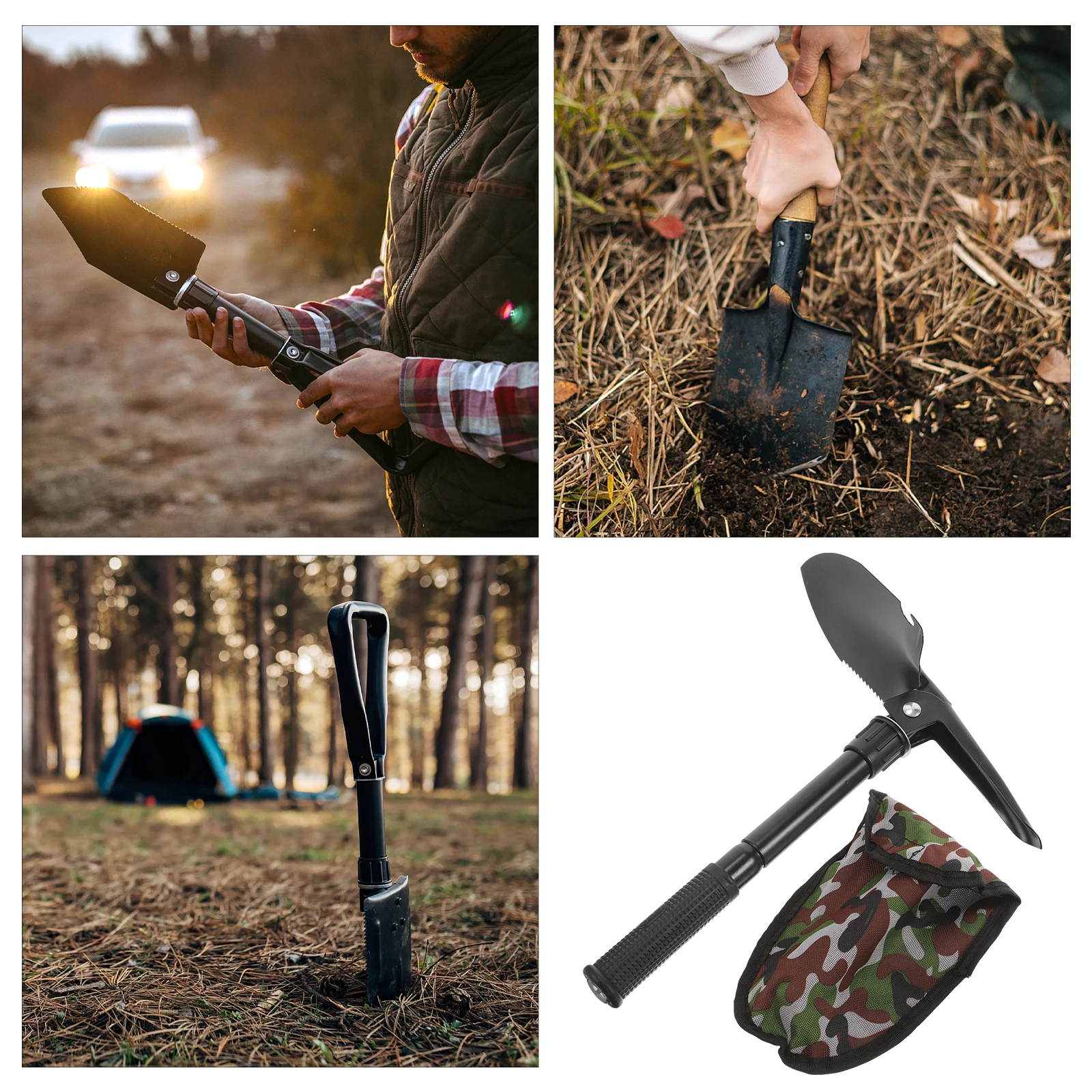 Pala in metallo S Scoop per giardinaggio su spiaggia Campeggio L scaping Caccia al tesoro Potente oro efficiente