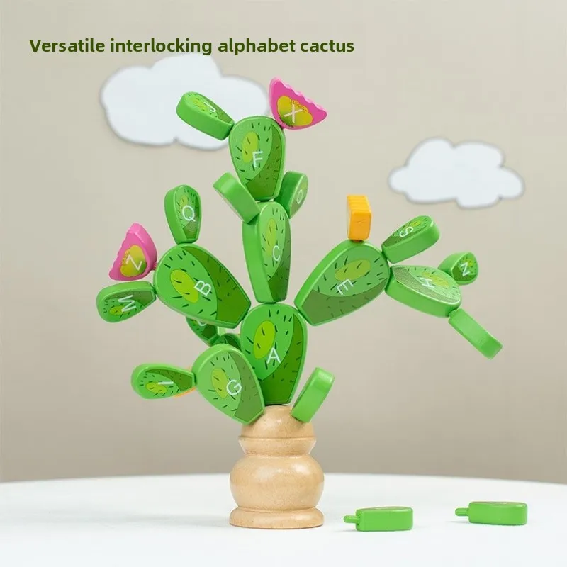 

Детская деревянная головоломка-конструктор «Кактус» для раннего развития, Монтессори-игрушка для тренировки мелкой моторики, развивающая игрушка-головоломка