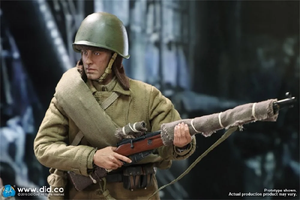 DID R80139 1/6 WWII Soviet Russian Soldier Doll Action 1942 Vasily Vivid Head Sculpture Helmet Model For 12inch Action Figure