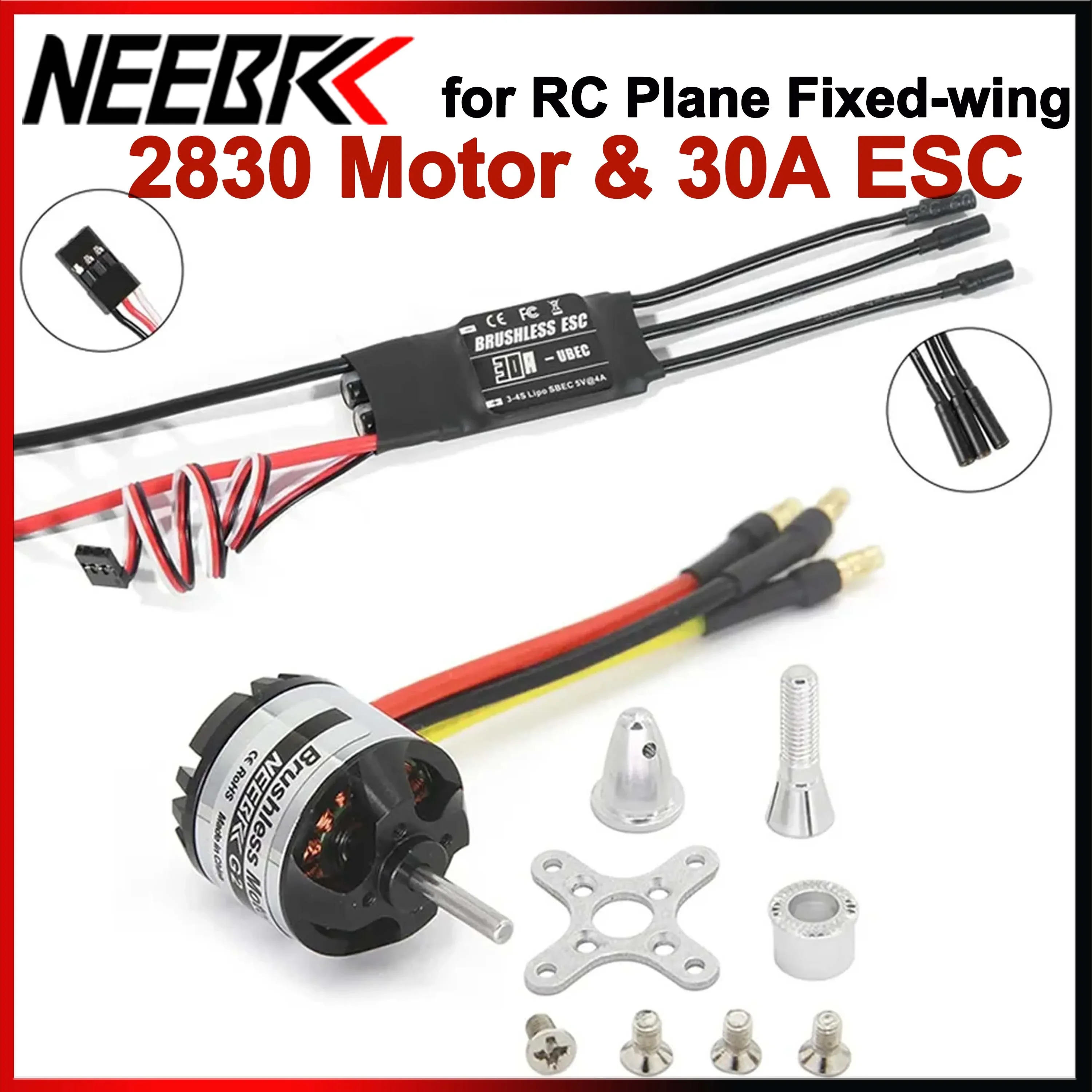 2830 Outrotor Bürstenlosen Motor 850KV 1300KV 2-4S 30A Programmierung ESC UBEC für RC Starrflügel FPV Drone Flugzeug Multicopter Teile