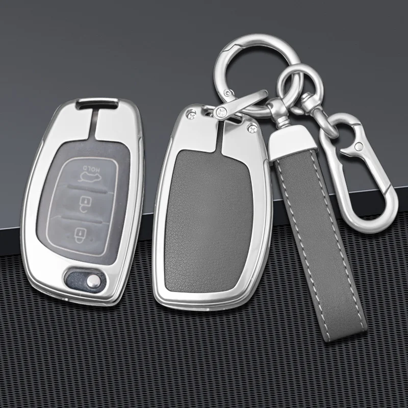 

Zinc Alloy Car Smart Key Case Cover For Hyundai Tucson Santa Fe Rena Sonata Elantra Creta Ix35 Ix45 I10 I30 I40 Accessories