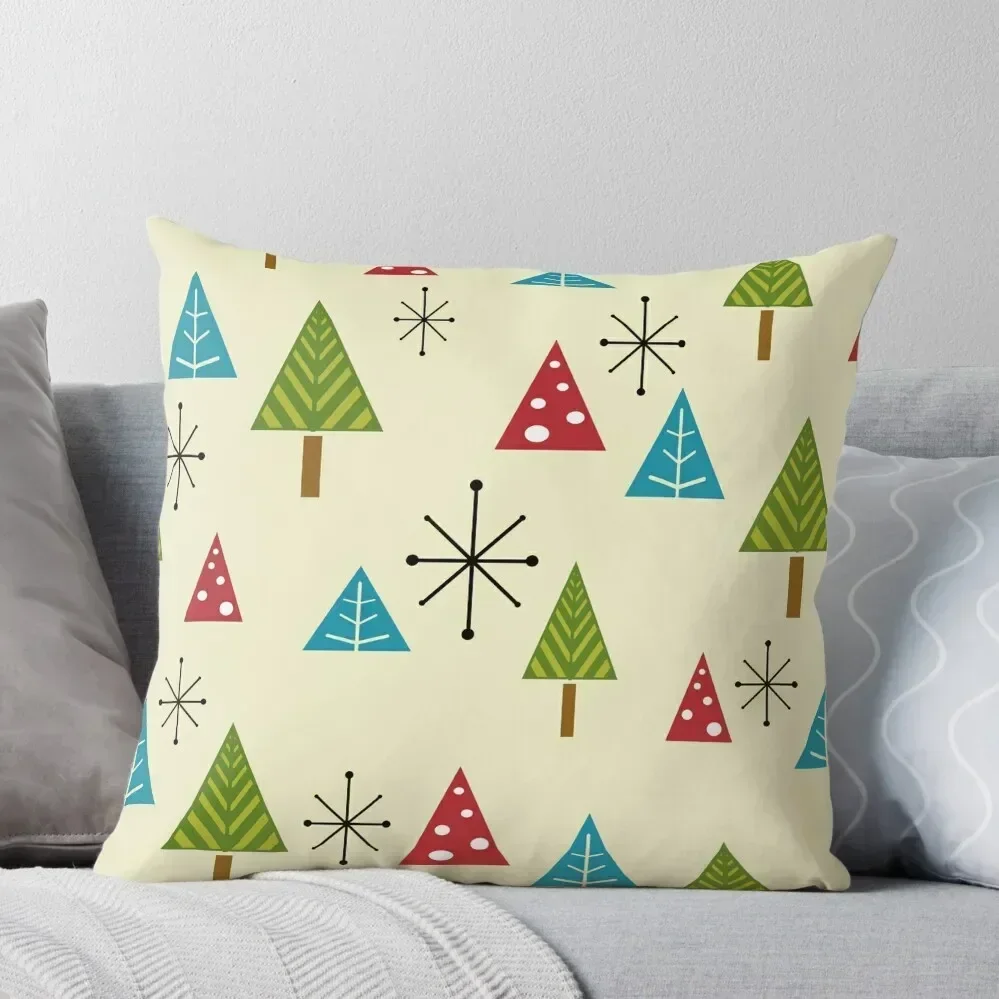 

Mid Century Modern Christmas Trees Throw Pillow Sofa Cushions Pillow Cases Decorative Ornamental Pillow