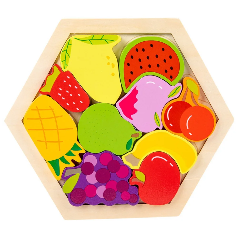 Cartoon Pattern Wooden Jigsaw Puzzle Wooden Stereoscopic 3D Puzzle 3D Structure Intelligence Development Learning Jigsaw