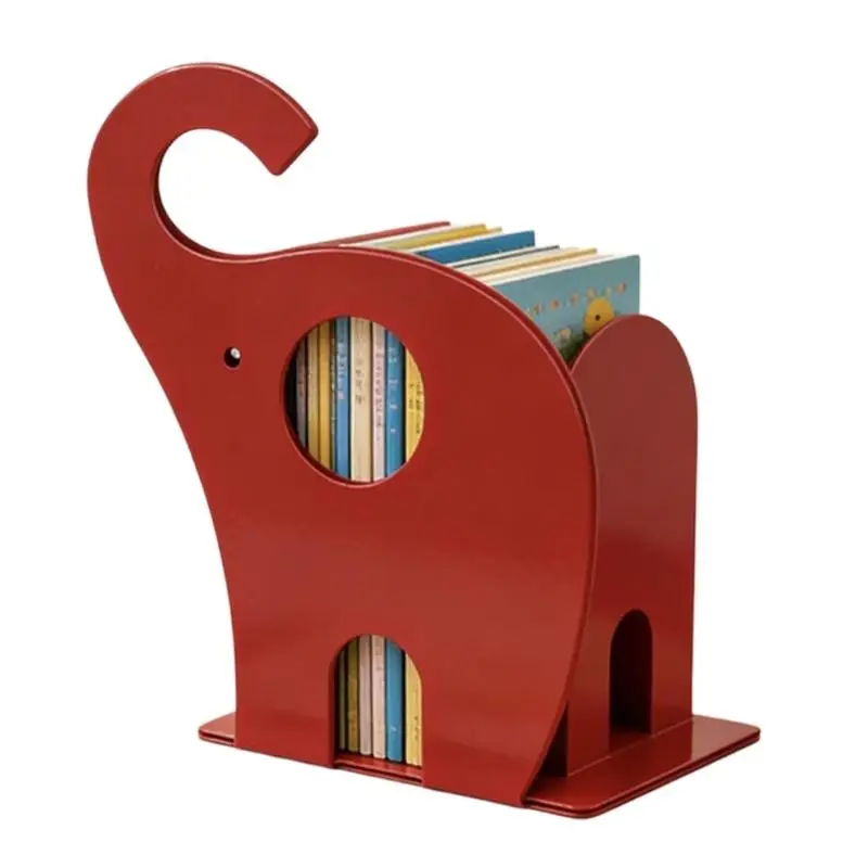 Y1UB Elephant Cutout Metal Bookend Books Stand for Home Office Bookshelf Storage