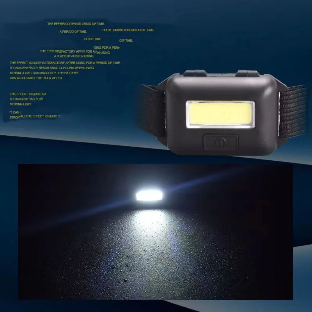 مصباح أمامي ليد COB مع بطارية ، مصباح أمامي صغير ، 3 أوضاع ، كشافات مقاومة للماء للتخييم في الهواء الطلق والمشي لمسافات طويلة
