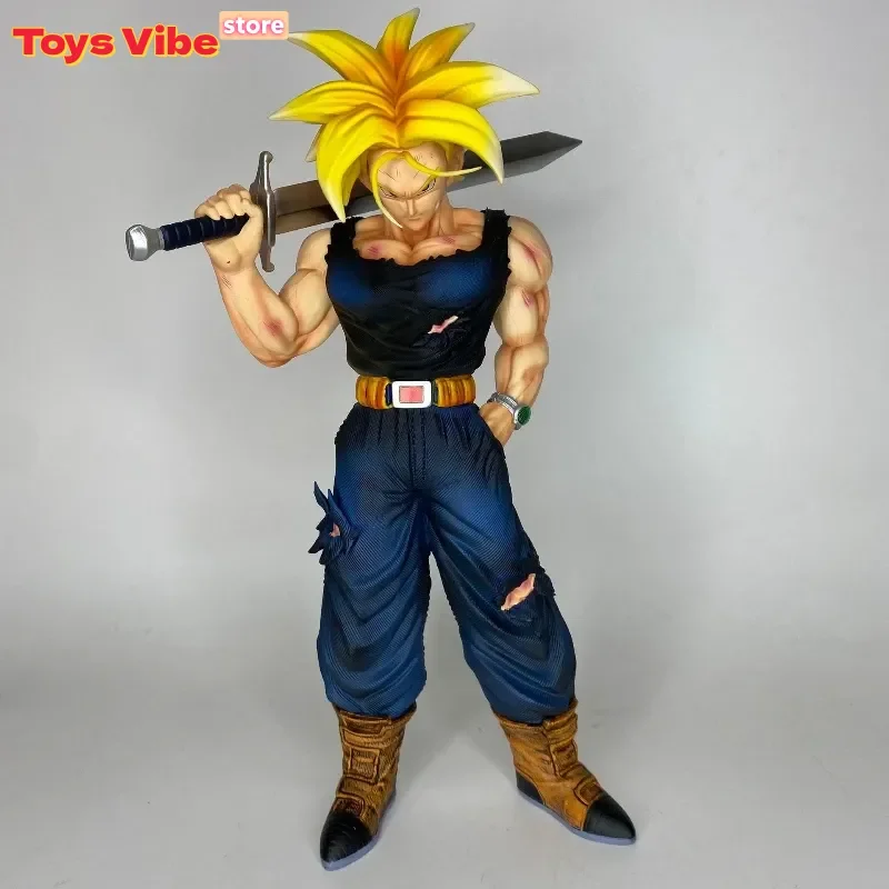 

Фигурка Dragon Ball Trunks GK с двумя сменными головами, с мечом, аниме-статуэтка для декора рабочего стола, для фанатов аниме