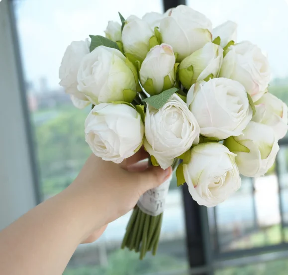 Bouquet decoration bride calla lily diy artificial flowers luxury high-end girlfriends knot dry-burned roses holding Towo.
