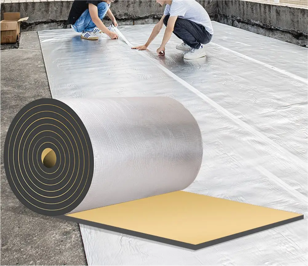 Aluminum Foil Insulation Cotton Sound Mat Firewall Insulation Board Fireproof Sunscreen Deadening Mat Foam Self-Adhesive Sticker