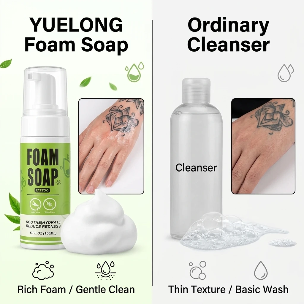 150ml Tattoo Soap Foam Vegan Aftercare Cleanser for New Tattoo Piercing PMU Gentle Soothing Cleaning Body Art Supplies view 3