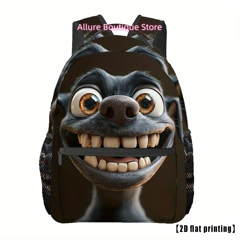 Laughing Canine_4 (2)_4 (3) Travel Backpack, 2D Flat Printing, Large Capacity with Adjustable Shoulder Straps & Multiple Compart