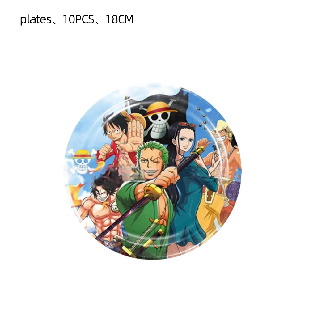 One Piece Partydekoration Geburtstagsfeier-Zubehör Tortendekoration Teller Geschenkbox Ballon Schnapparmband Lehrer-Belohnungspreise – Detail 3