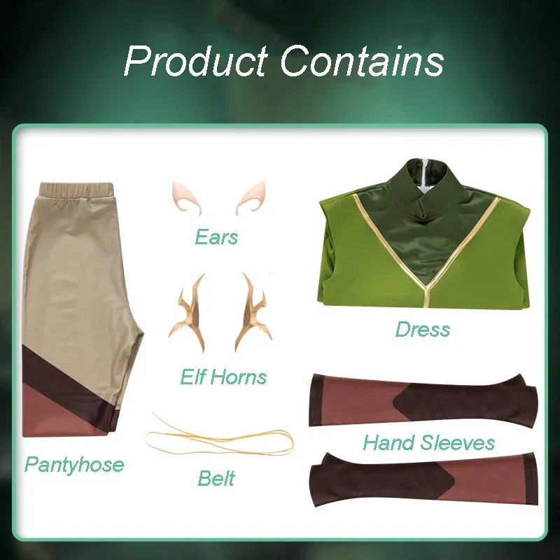 The Legend Keyleth Cosplay Costume Dress Pantyhose Anime Role Play Uniform Accessories Halloween Christmas Carnival Full Set