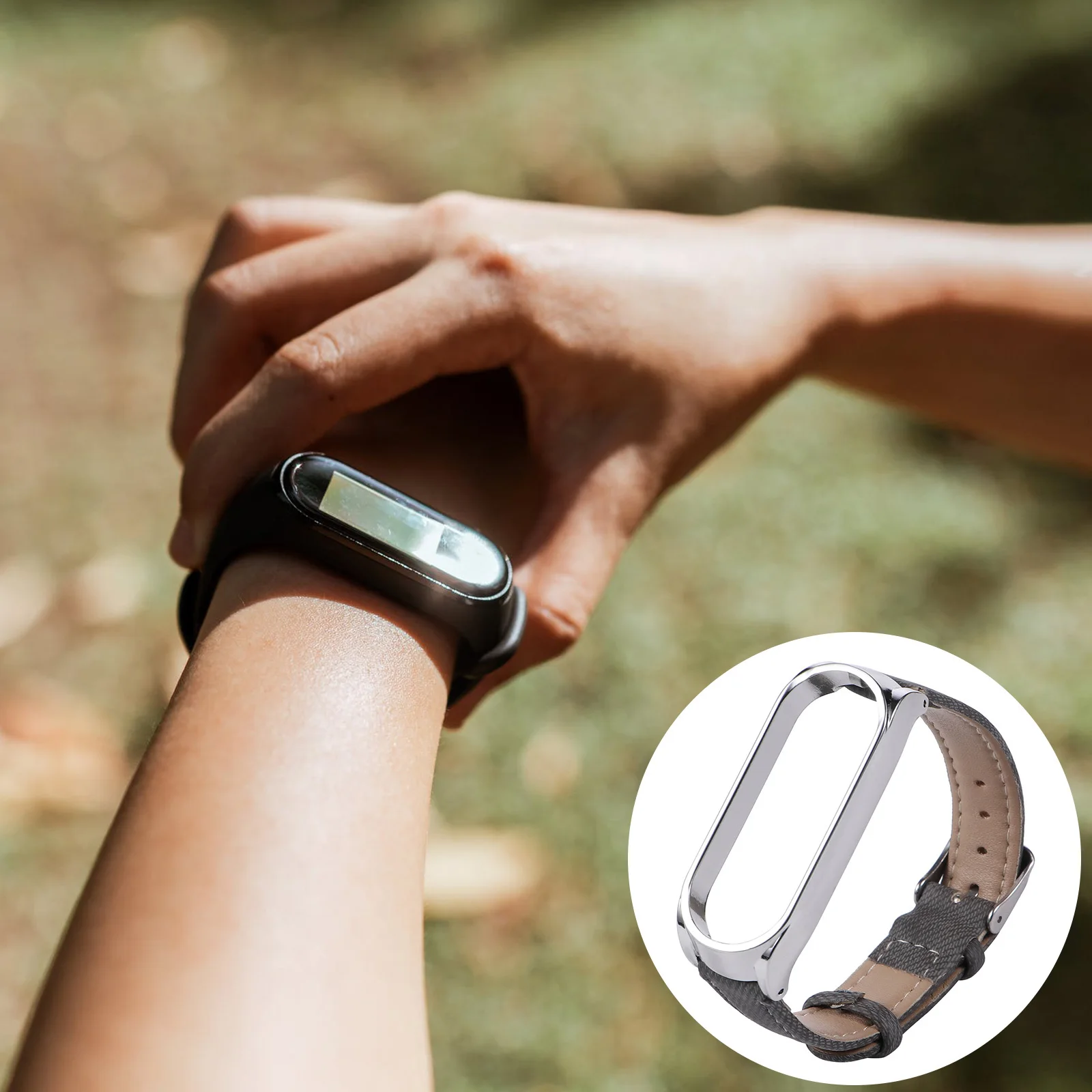 

Cowhide Texture Band For 5/5 Nfc Adjustable Durable Watch Accessory Watch Strap Replacement Accessory