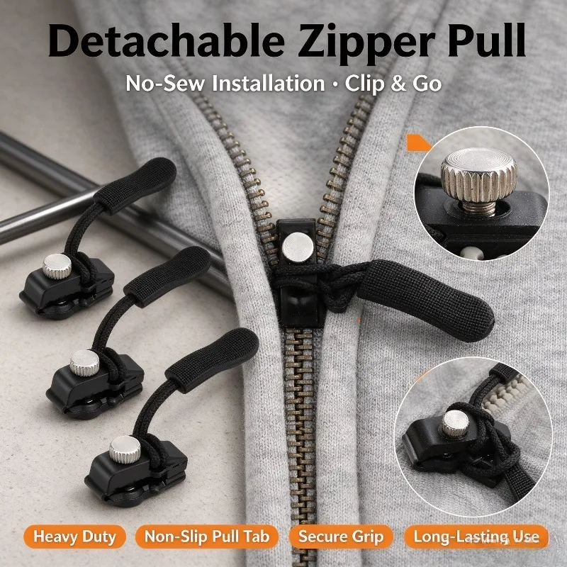 Zipper Restorer Removable Zipper Head Luggage Jacket Clothes Boots Household Tool-Free Replacement Zipper Lock Head