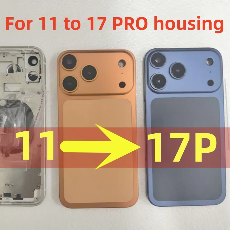 full-assemble-titanium-flat-diy-housing-for-iphone-11-to-17-pro-11-chassis-convert-to-shiny-17-pro-11-like-17-pro-backshell-kit