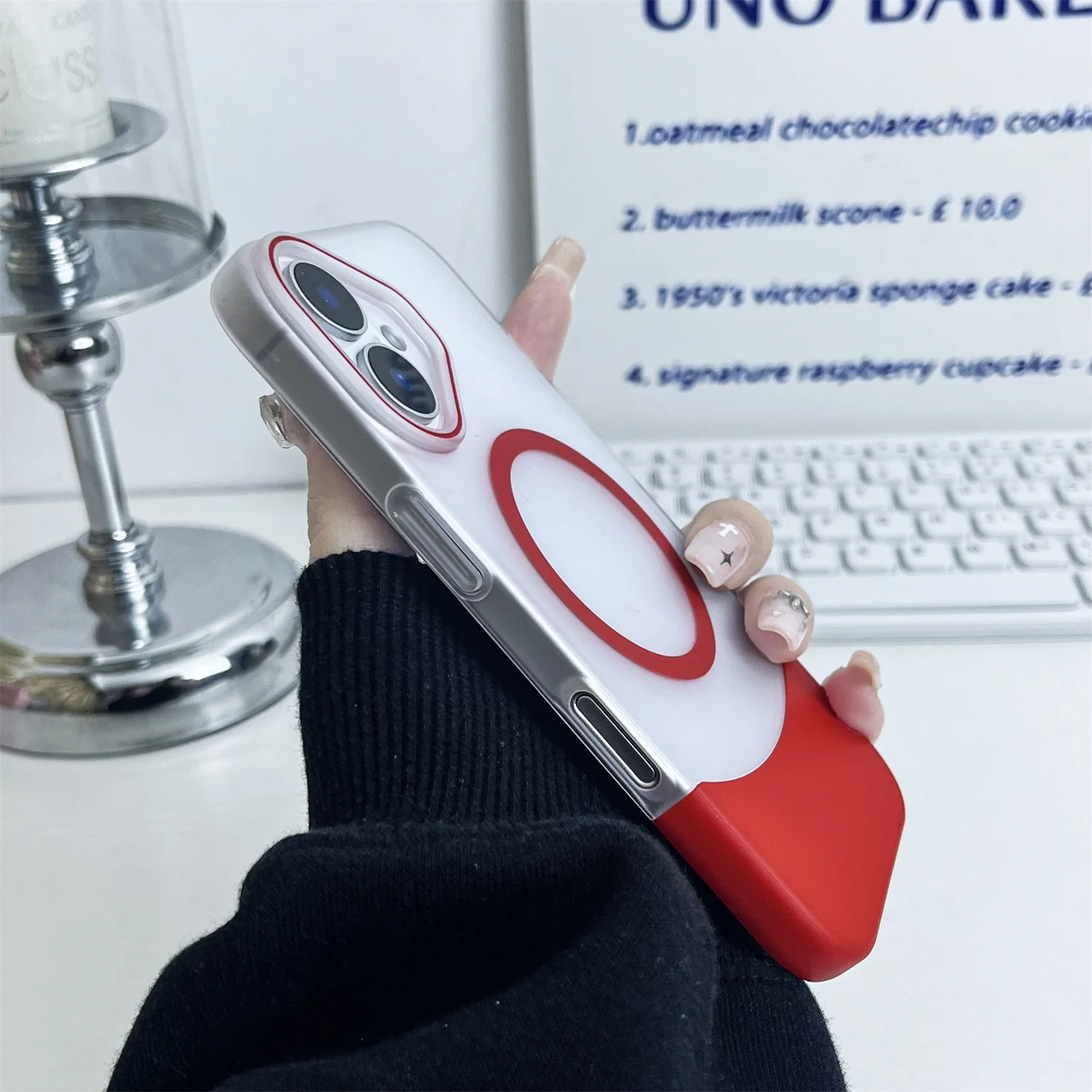 2025 신형 PC 캔디 컬러 클래시 맥세이프 케이스 (아이폰 15 14 13 12 11 16 Pro Max Plus 무선 충전 매트 탈착식 커버)