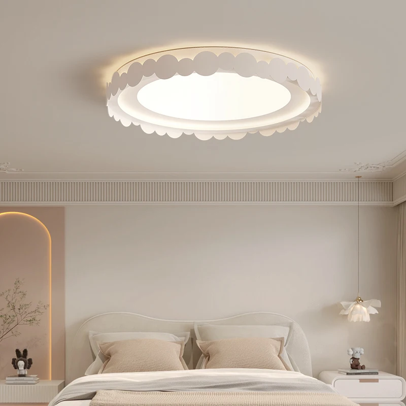 High-end Living Room Ceiling Light Modern Bedroom White LED Creative Cream Style Rectangle Study Light Home Lighting Fixtures