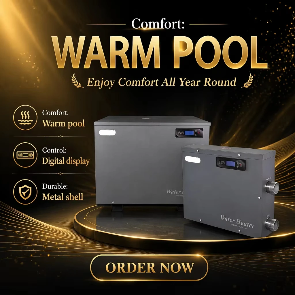 Economic Electric Swimming Pool Water Heater Digital Control Screen Energy Saving Pool Equipment