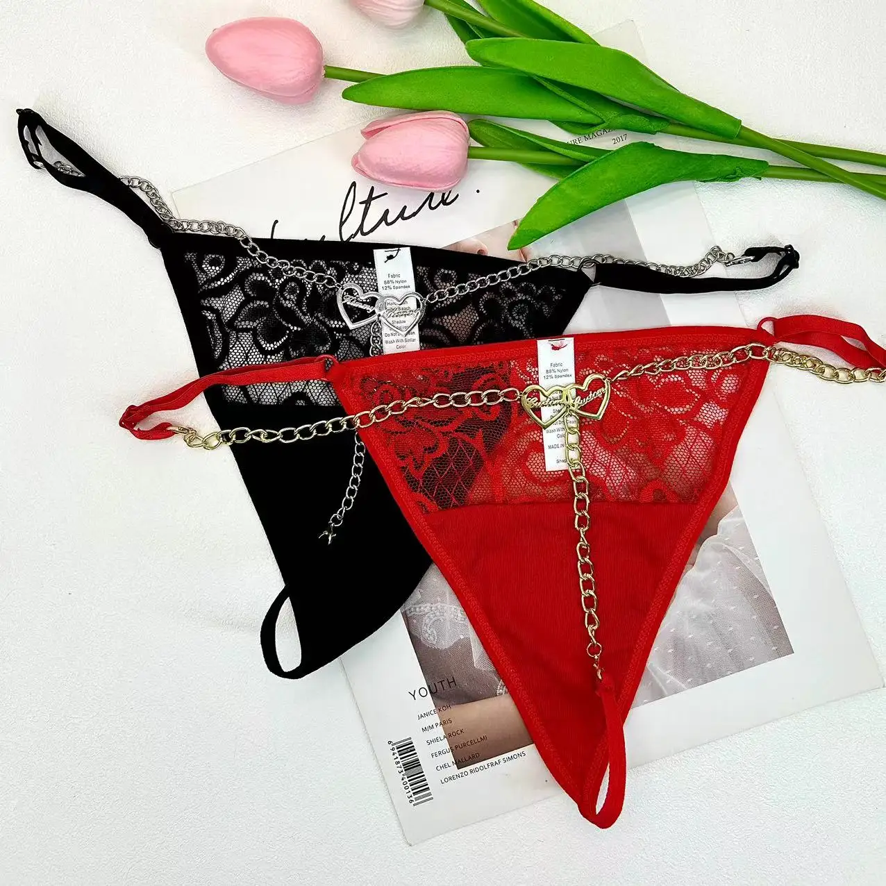 Custom Chain Thong With Name Heart Personalized Name Thongs Bikini With Customized G-String Body Chain Jewelry Thong Gift