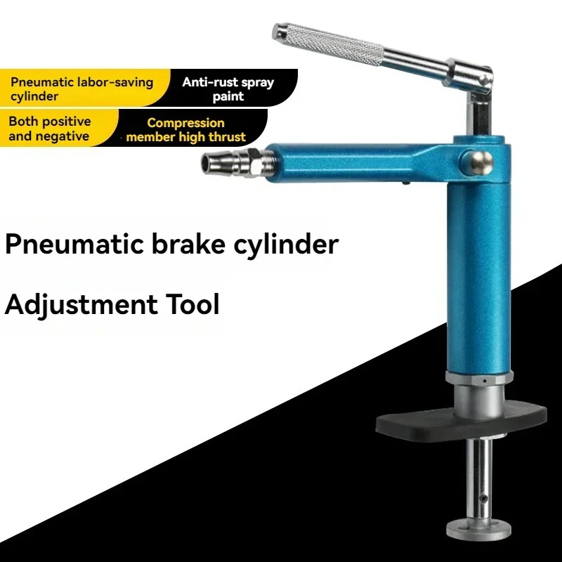 Brake pad replacement, disassembly, piston return, top return tool, pneumatic disc brake cylinder adjustment tool