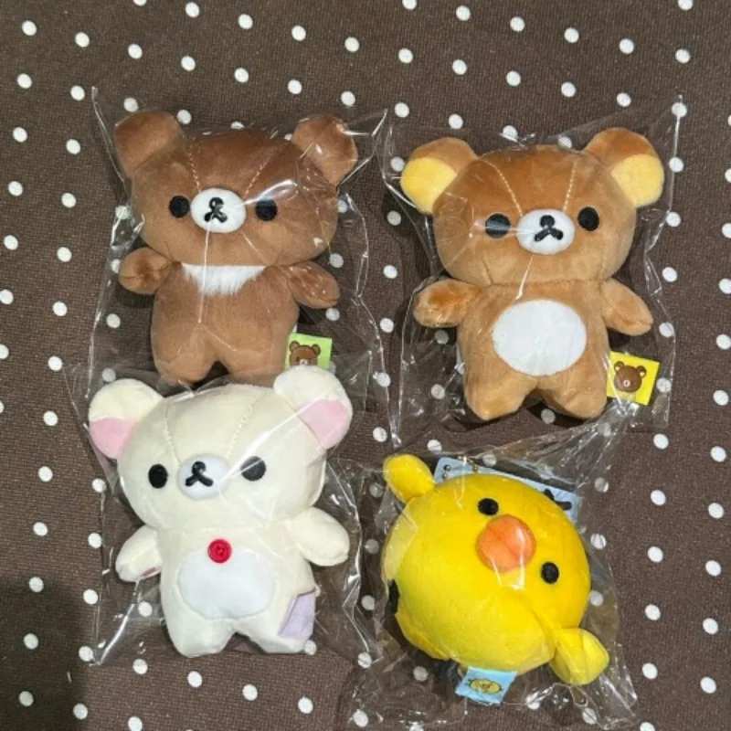 Cute 10CM Fluffy bear Plush toys Keychain Rilakkuma Stretchy Series Plush Toy Cartoon Basic Style Easy Bear Stuffed Animal  doll