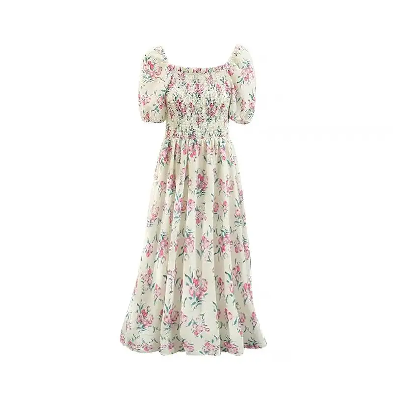 

Large Size Floral Print One-oulder Dr Street Sle Princ Sve Maxi Dr for plus Size Women Summer Season