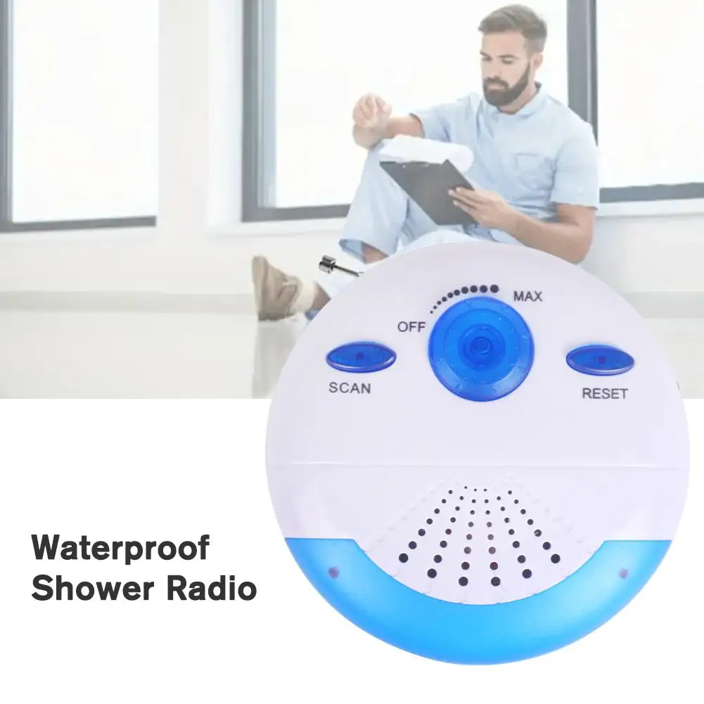 Portable Waterproof Shower Radio Bathroom Hanging Music Radio Speaker FM Radio Powerful Hi-Fi Speakers Radio Operated