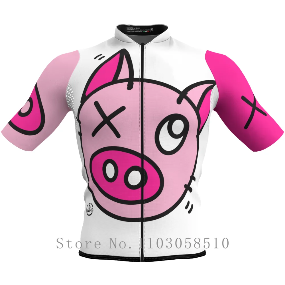 

Slopline Men's Cycling Jersey PRO Level Quick Dry Breathable Man Cycling Maillot Durable Cycling Clothes Pink pig For Men UPF50+