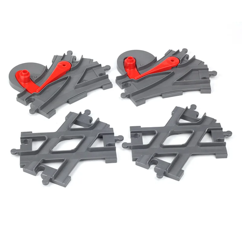 Große Gebäude Block Track Set Elektrische Intelligente Lokomotive Eisenbahn Duplo Zug Kinder Bildung Programmierung Zusammengebautes Spielzeug