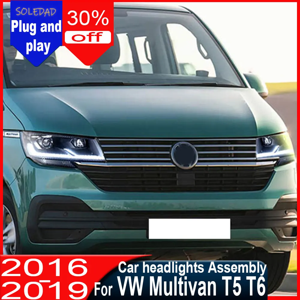 

LED Head Lamp for VW Multivan T5 T6 LED Headlight 2010-2021 Headlights T5 T6 DRL Turn Signal High Beam Angel Eye Projector Lens