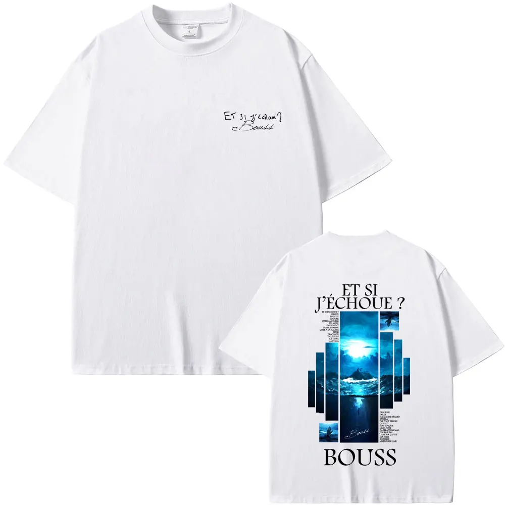 Rapper BoussEt Si J'echoue Album Graphic T-shirt Men Women Hip Hop Fashion Pop Music T-shirts Male Casual Cotton Vintage T Shirt