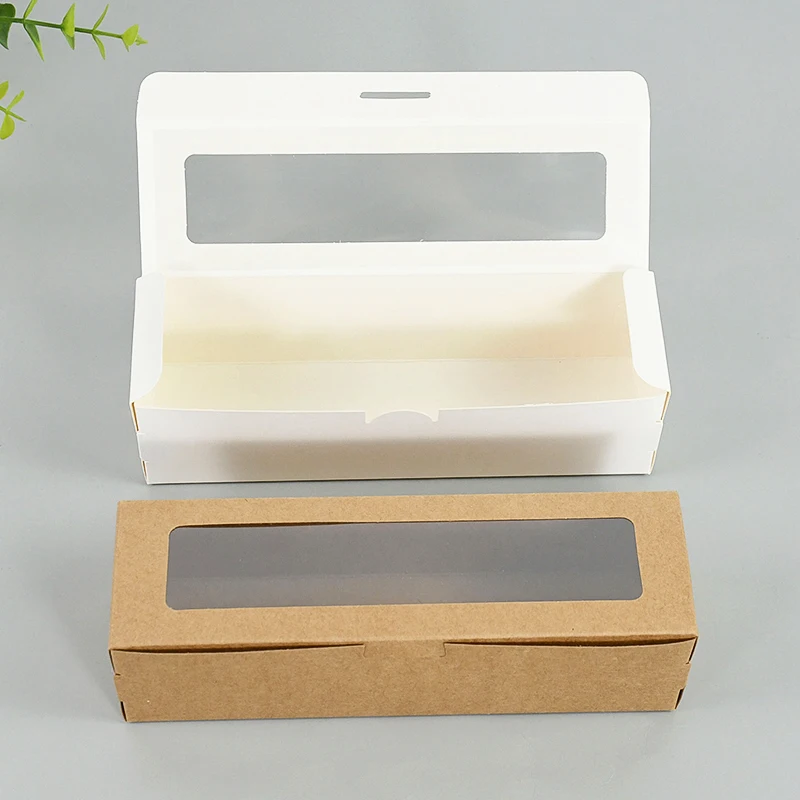White Paper Chocolate Macaron Boxes With Window