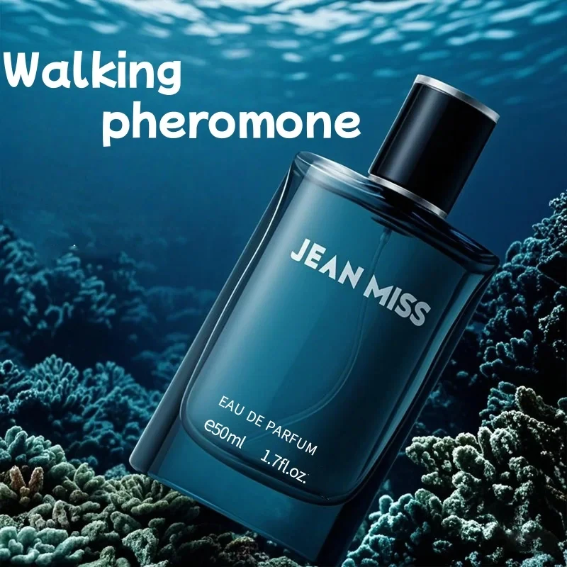 50ml Men's Woody Aquatic Perfume Long Lasting Fresh Masculine Fragrance Spray Eau de Parfum for Daily Casual Dating