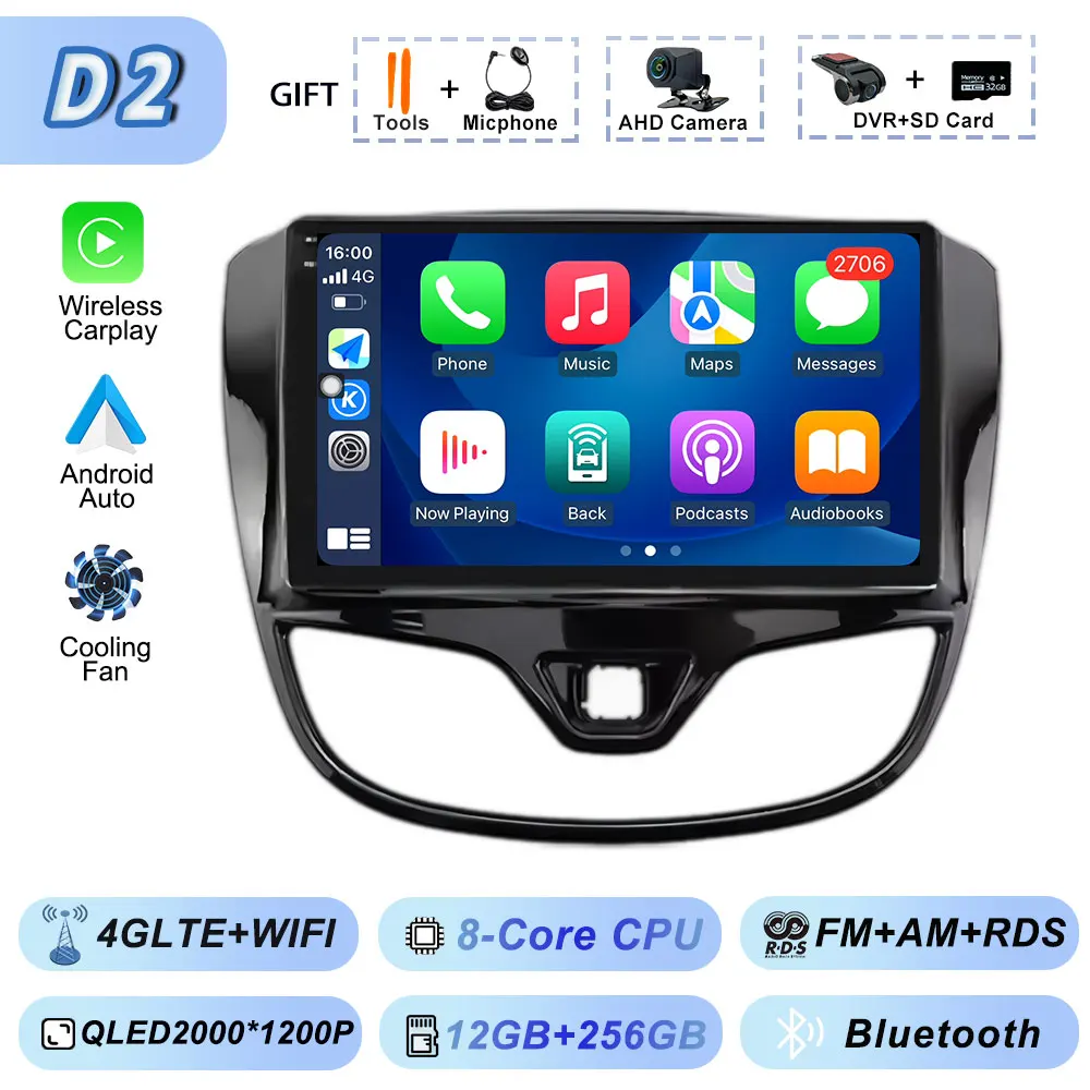 Bluetooth Dsp Fan Autoradio voor Opel Karl VinFast Fadil 2017-2020 Multimedia WiFi Android Auto GPS Navigatie Draadloze Carplay - afbeelding 1