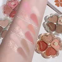 Palette de fards à paupières 4 couleurs, cosmétiques, nacrés, maquillage pour les yeux, paillettes brillantes, Art coréen 4