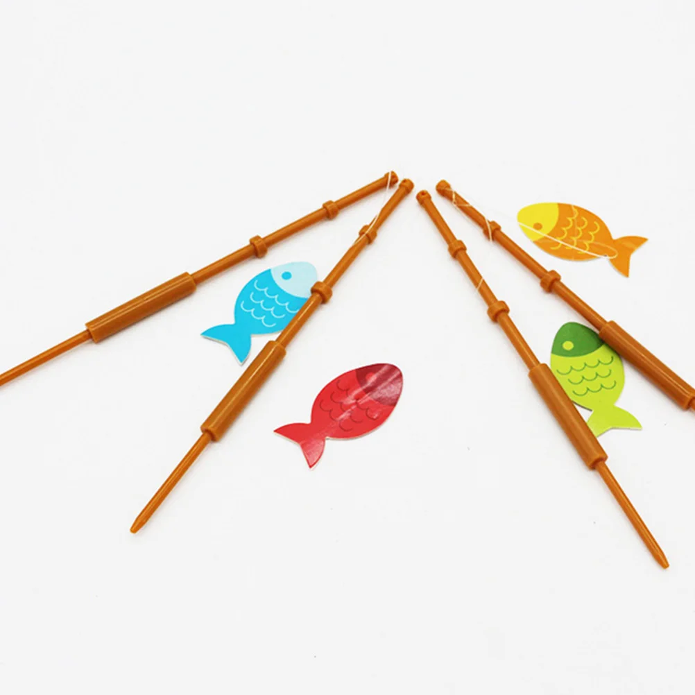 8pcs Fishing Pole Picks Cupcake Picks Appetizer Cake Decoration Birthday Tropical Party Fisherman Party Supplies ( Mixed