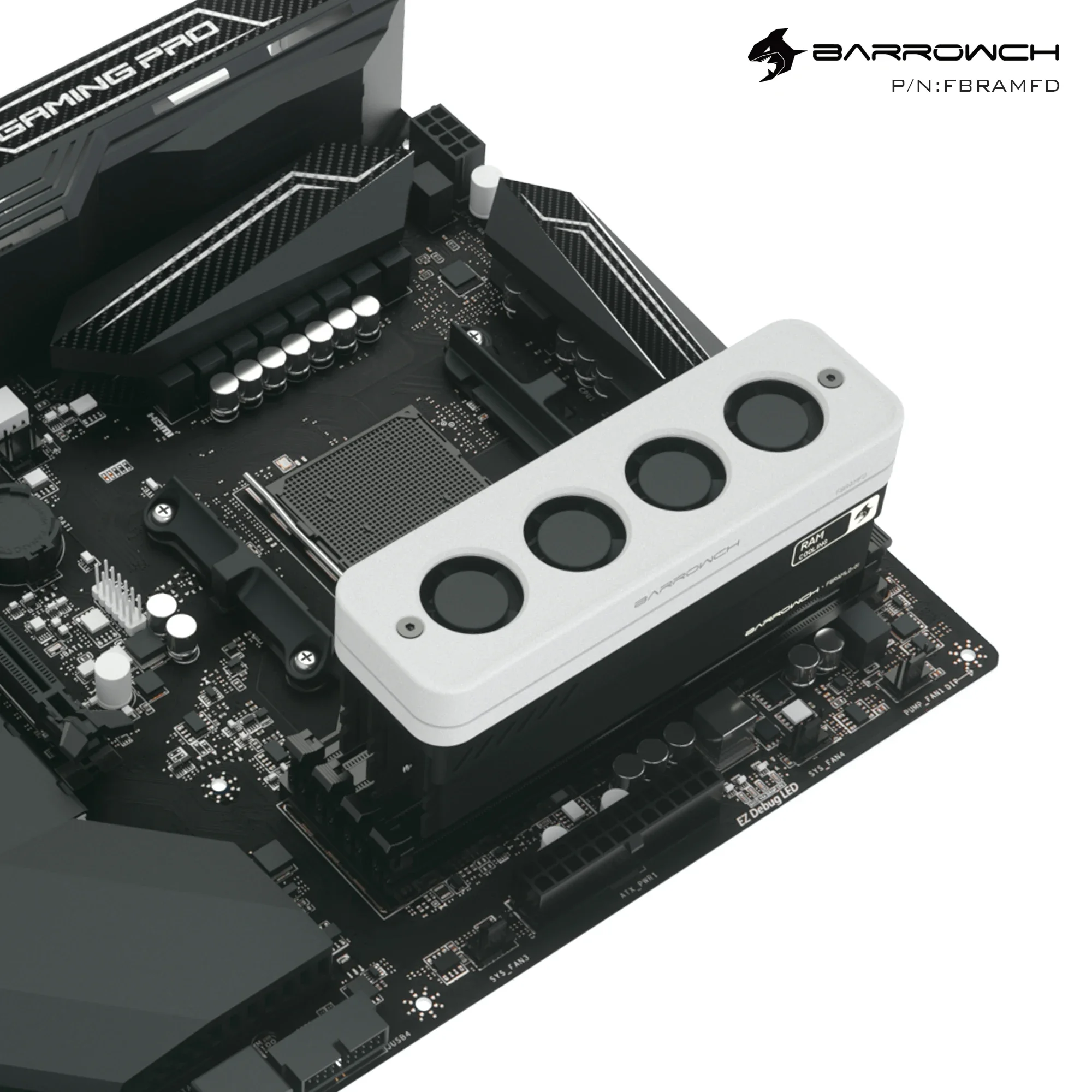 Barrowch Air Cooled RAM Radiator Use for Computer Heat Dissipation Support 2pcs Or 4pcs Cover Black White FBRAMFD