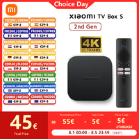 Global Version Xiaomi Mi TV Box S 2nd Gen Smart TV Box Media Player 4K Ultra HD BT5.2 2GB 8GB Android Google TV Google Assistant