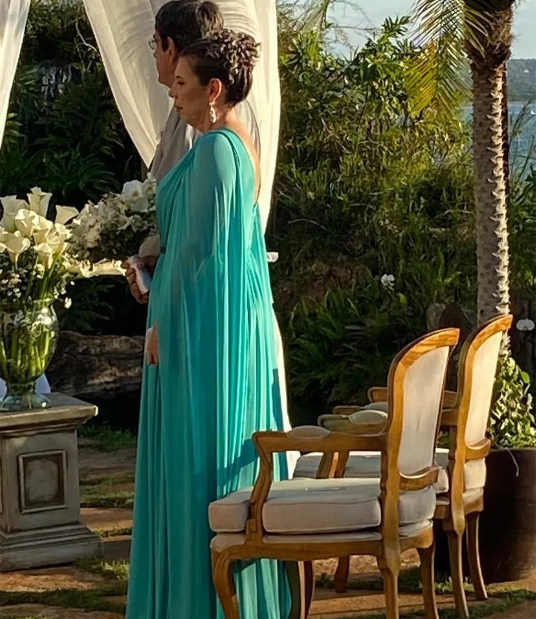 Elegante vestido longo de chiffon verde com capa para mulheres, mãe frisada das noivas, linha A plissada, até o chão, madrinha