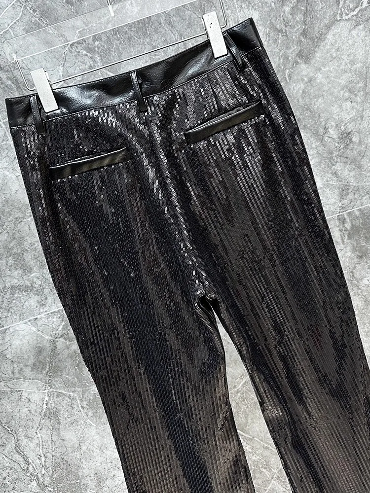 أوين ساك الرجال جرس قيعان السراويل البضائع Sweatpants عارضة الخريف الصليب الأسود مصمم LuxurLong السراويل