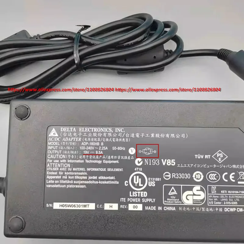 Genuine DELTA ADP-180HB B 19V 9.5A 180W 4PIN ADP-180EB D AC Adapter For LITEON PA-1181-08 180W Laptop Power Supply Charger