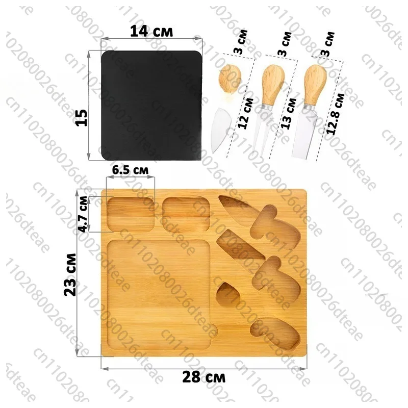 Multi-function Thickening Bamboo Wood Chopping Board Cheese Cutting Board With Knife And Fork Household Kitchen Tool Accessories