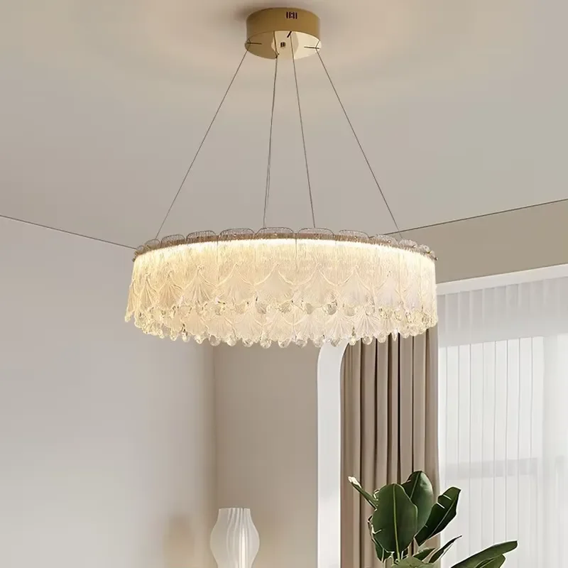 Modern Crystal LED Chandelier for Living Room Indoor Lighting Chrome Gloss Finish Ceiling Light Fixtures