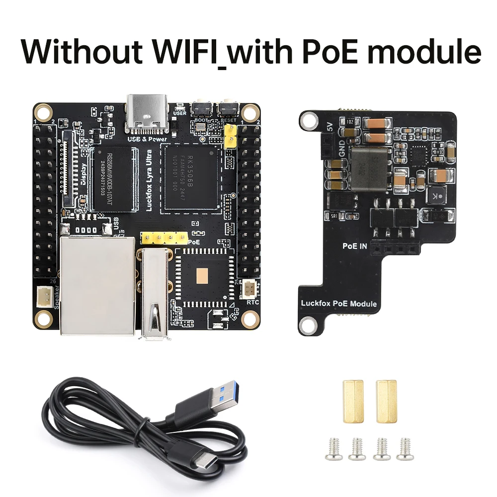 Luckfox Lyra Ultra/Luckfox Lyra Ultra W RK3506B لوحة تطوير مايكرو لينكس AI Board 8G eMMC Arm Cortex-A7 Arm Cortex-M0