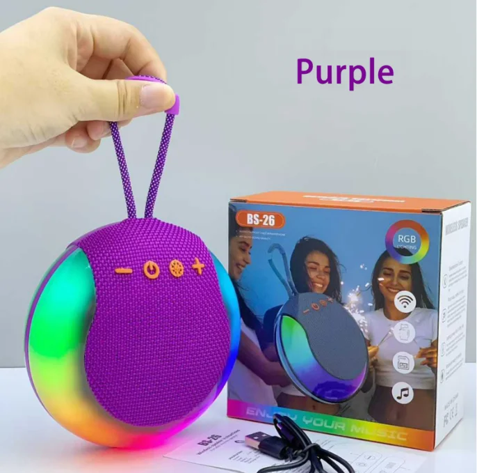 

2025 Newest Mini Bluetooth Speaker with LED Ambient Light, Enhanced Bass, Portable Wireless Outdoor Speaker - Waterproof, HD Sou