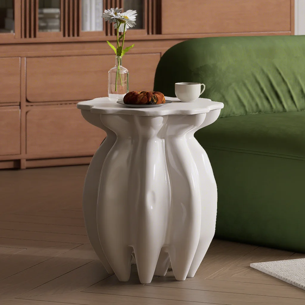 Modern Cream Style Cream Coffee Table Simple Luxury High-End Side Table For Living Room Bedside Coffee Table
