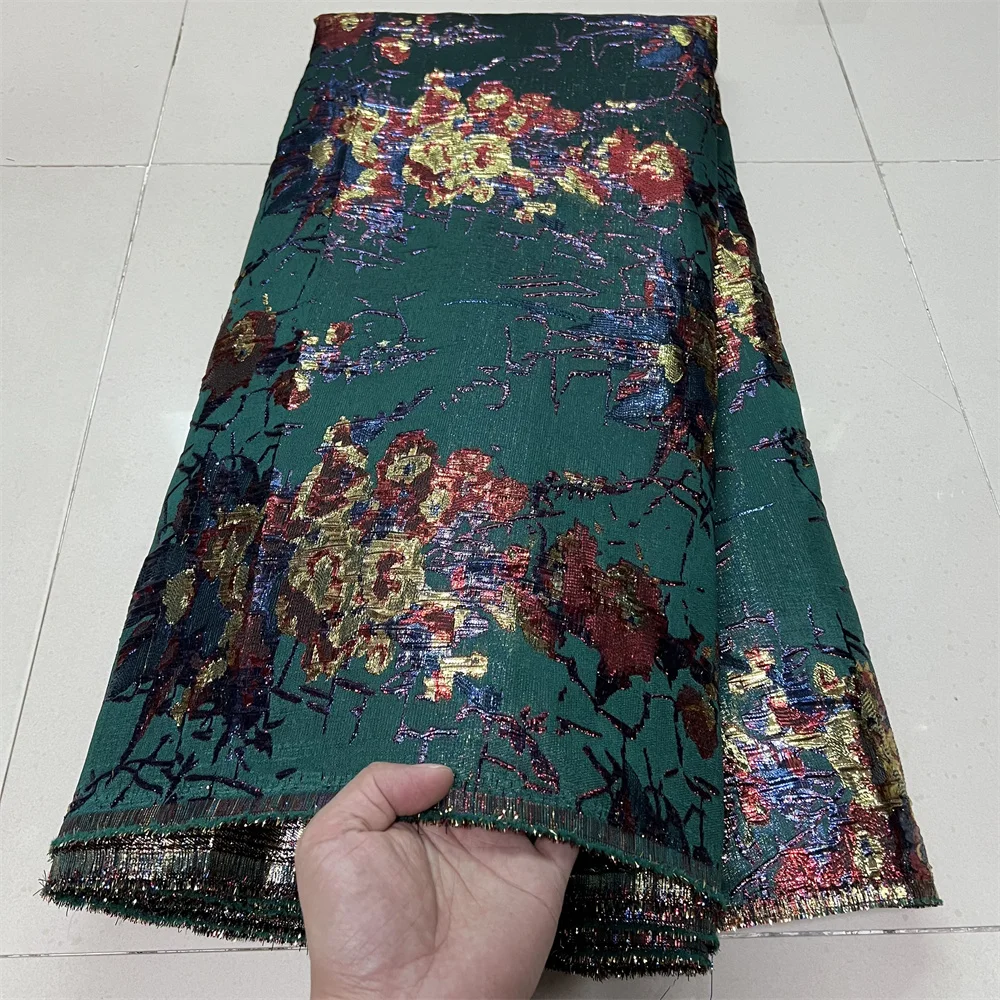 

2025 High Quality African Nigerian Tulle Lace Fabric Embroidery Jacquard French Dress Prom Party Gown For Sewing 5Yards YXZ182