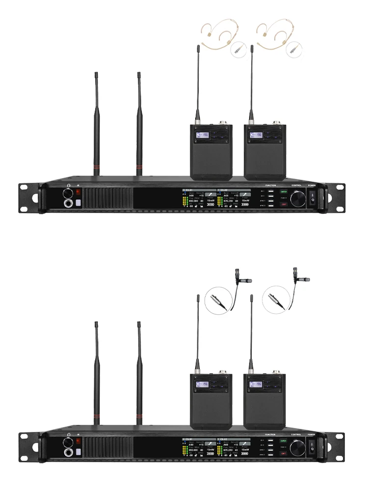 Paulkitson ANX4 True-Diversity Drahtloses Mikrofonsystem, Mehrfrequenz-Handmikrofon mit Bodypack für Karaoke, Bühne und Live-Shows – Detail 18