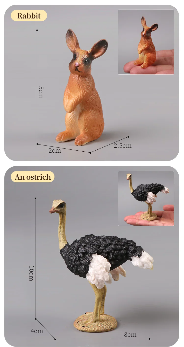 Wild- und Bauernhoftier-Gummifiguren-Set für Kinder Lehrreiche Plastik-Tierfiguren Heimdekoration Kindergeschenk – Detail 12